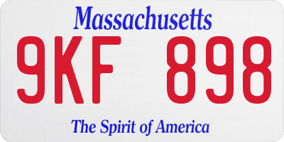 MA license plate 9KF898