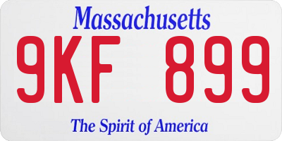 MA license plate 9KF899