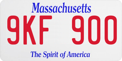 MA license plate 9KF900