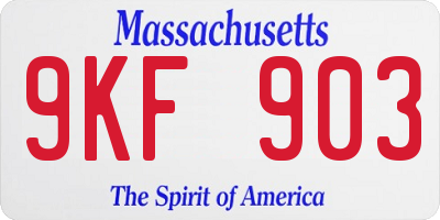 MA license plate 9KF903