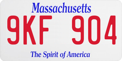 MA license plate 9KF904