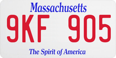 MA license plate 9KF905