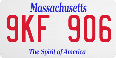 MA license plate 9KF906