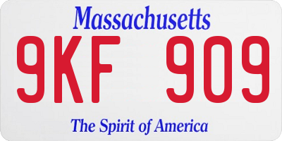 MA license plate 9KF909