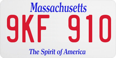 MA license plate 9KF910
