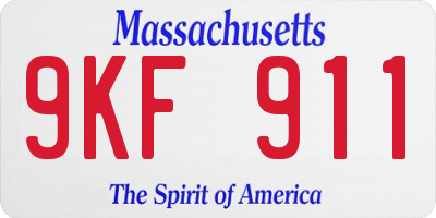 MA license plate 9KF911