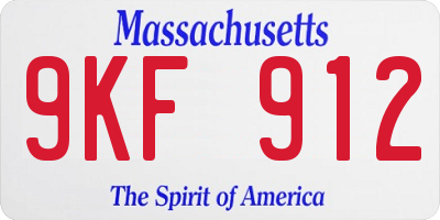MA license plate 9KF912