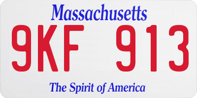 MA license plate 9KF913