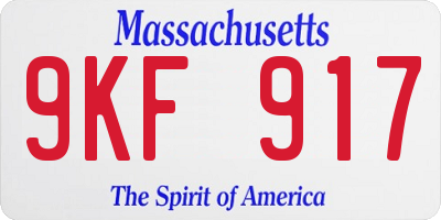 MA license plate 9KF917