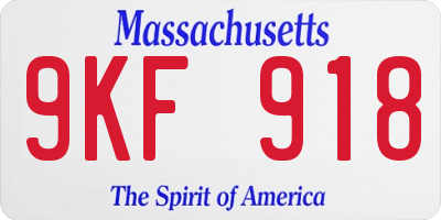 MA license plate 9KF918