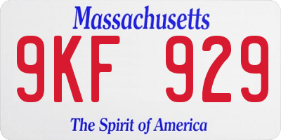 MA license plate 9KF929