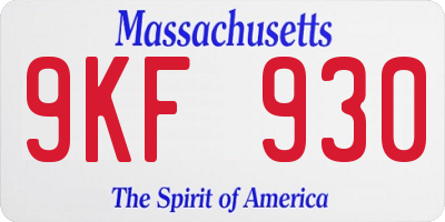 MA license plate 9KF930