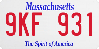 MA license plate 9KF931