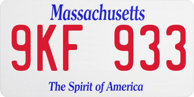 MA license plate 9KF933
