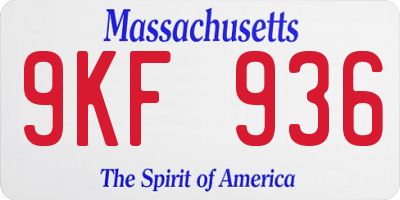 MA license plate 9KF936