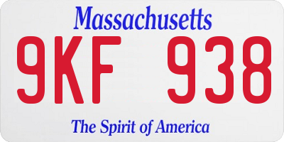 MA license plate 9KF938
