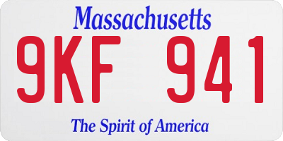 MA license plate 9KF941