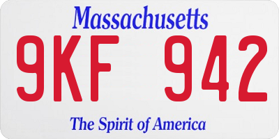 MA license plate 9KF942