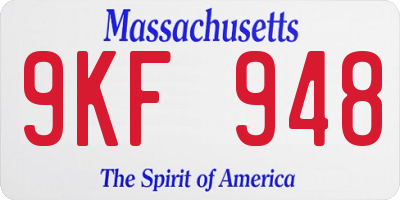 MA license plate 9KF948