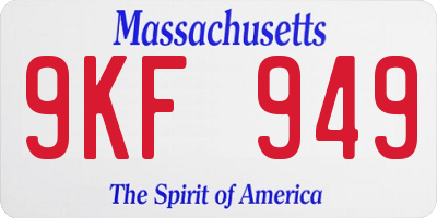 MA license plate 9KF949