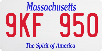 MA license plate 9KF950