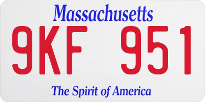 MA license plate 9KF951