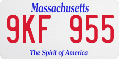 MA license plate 9KF955