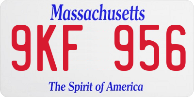 MA license plate 9KF956