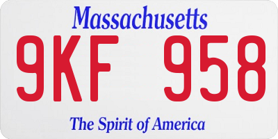 MA license plate 9KF958
