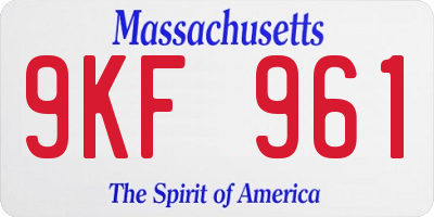 MA license plate 9KF961