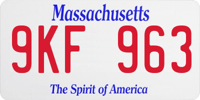 MA license plate 9KF963