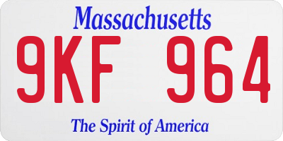 MA license plate 9KF964