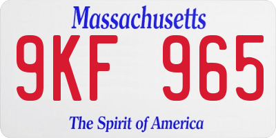 MA license plate 9KF965