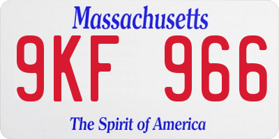 MA license plate 9KF966