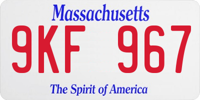 MA license plate 9KF967