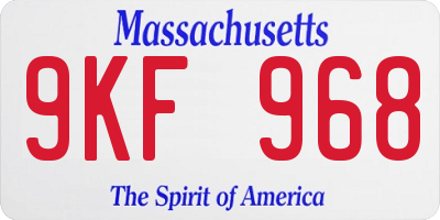 MA license plate 9KF968