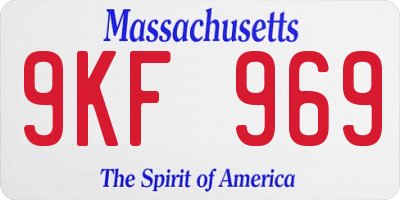 MA license plate 9KF969
