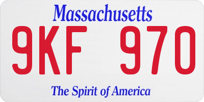 MA license plate 9KF970