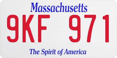 MA license plate 9KF971
