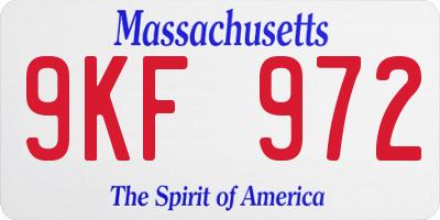 MA license plate 9KF972