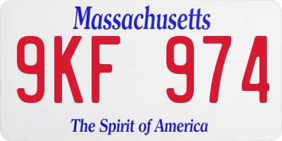 MA license plate 9KF974