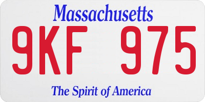 MA license plate 9KF975