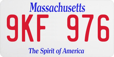 MA license plate 9KF976