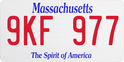 MA license plate 9KF977