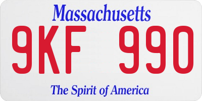 MA license plate 9KF990