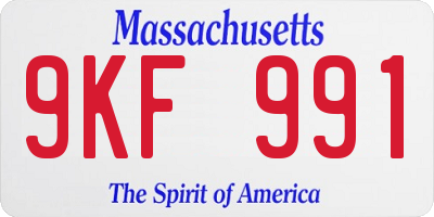 MA license plate 9KF991