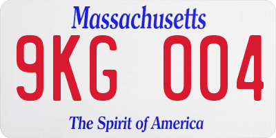 MA license plate 9KG004