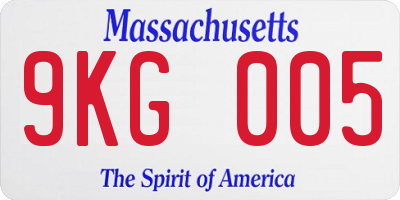MA license plate 9KG005