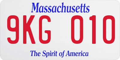 MA license plate 9KG010