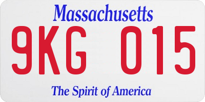 MA license plate 9KG015